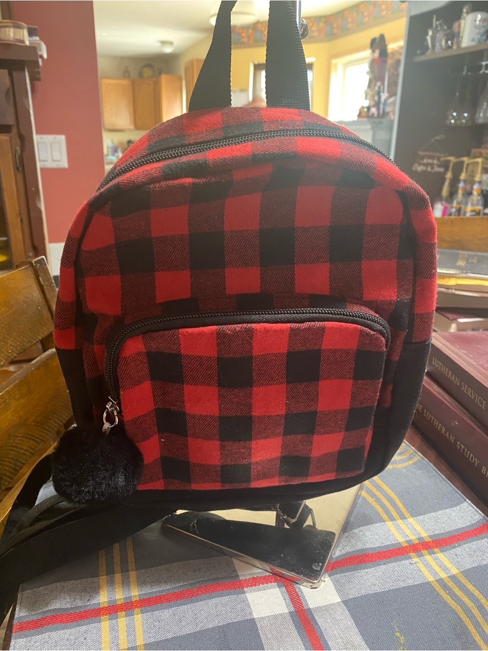 Red and Black Buffalo Plaid Mini Backpack - Target